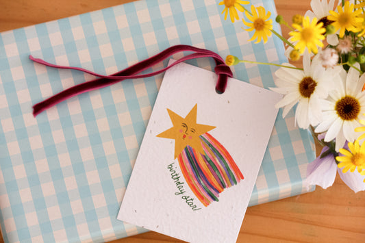 Birthday Star Eco-luxe Plantable Gift Tag - Wholesale
