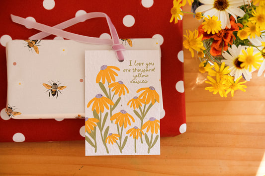 Yellow Daisies Eco-luxe Plantable Gift Tag - Wholesale