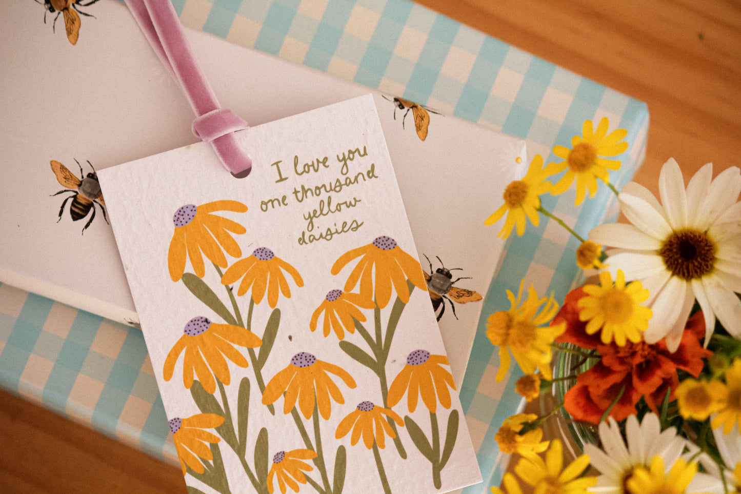 Yellow Daisies Eco-luxe Plantable Gift Tag
