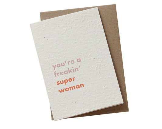 Super Woman Plantable Card