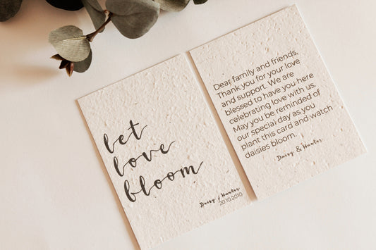 Plantable Wedding Favour Cards